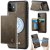 CaseMe iPhone 11 2-in-1 Detachable Magnetic Wallet Case with RFID Blocking, Card Holder & Wireless Charging Compatible - Coffee