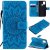 Samsung Galaxy A21S Embossed Sunflower Wallet Stand Case Blue