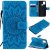 Samsung Galaxy A21S Embossed Sunflower Wallet Stand Case Blue