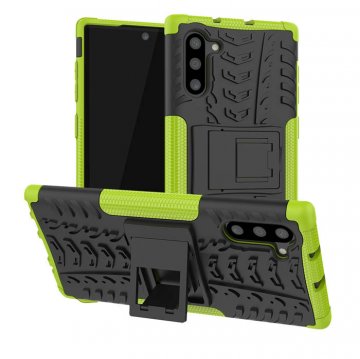 Samsung Galaxy Note 10 Hybrid Rugged PC + TPU Kickstand Case Green