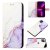 Marble Pattern Moto G50 5G Wallet Stand Case White Purple