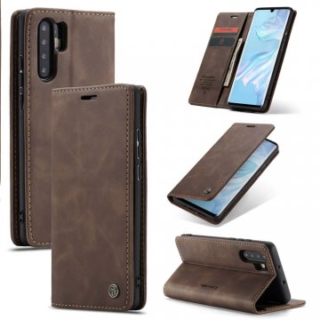 CaseMe Huawei P30 Pro Retro Wallet Stand Magnetic Case Coffee