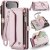 CaseMe iPhone Air Wallet RFID Blocking Crossbody Case with Wireless Charging Pink