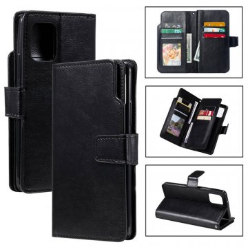 Samsung Galaxy A42 5G Wallet 9 Card Slots Magnetic Case Black