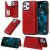 iPhone 12 Pro Max Luxury Cute Cats Magnetic Card Slots Stand Case Red