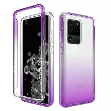 Samsung Galaxy S20 Ultra Shockproof Clear Gradient Cover Purple