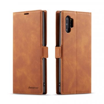 Forwenw Samsung Galaxy Note 10 Plus Wallet Kickstand Magnetic Case Brown