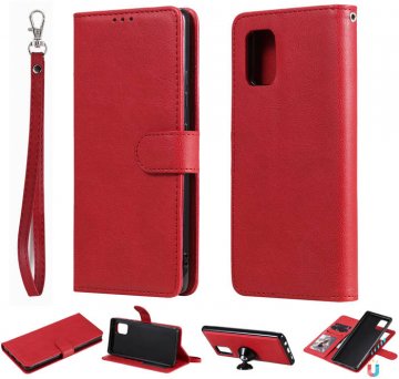 Samsung Galaxy A71 5G Wallet Detachable 2 in 1 Stand Case Red