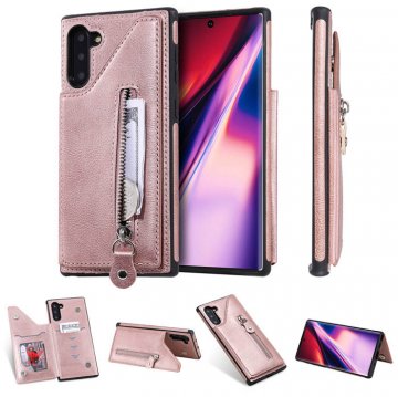 Samsung Galaxy Note 10 Wallet Card Slots Shockproof Cover Rose Gold