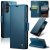 CaseMe Samsung Galaxy S26 Plus Wallet RFID Blocking Magnetic Buckle Case Blue