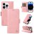 YIKATU iPhone 14 Pro Max Skin-touch Wallet Kickstand Case Pink
