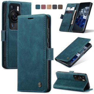 CaseMe Huawei P60 Pro Wallet Kickstand Magnetic Flip Case Blue