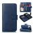 Samsung Galaxy A40 Wallet Stand Crazy Horse Leather Case Blue