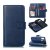 Samsung Galaxy A40 Wallet Stand Crazy Horse Leather Case Blue