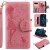 iPhone 12 Pro Max Embossed Girl Cat 9 Card Slots Wallet Stand Case Pink