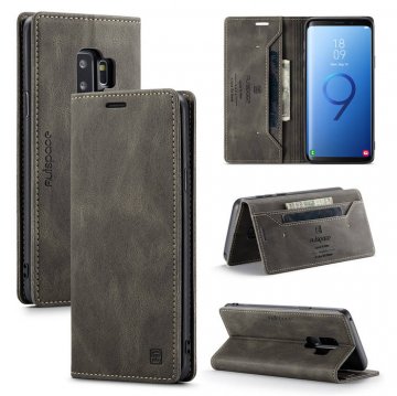 Autspace Samsung Galaxy S9 Plus Wallet Kickstand Case Coffee