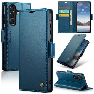 CaseMe Samsung Galaxy A37 Wallet RFID Blocking Magnetic Buckle Case Blue