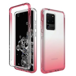 Samsung Galaxy S20 Ultra Shockproof Clear Gradient Cover Red