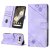 Skin-friendly Google Pixel 7 Pro Wallet Stand Case with Wrist Strap Purple