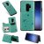 Samsung Galaxy S9 Plus Bee and Cat Card Slots Stand Cover Green