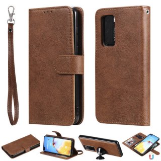 Huawei P40 Wallet Detachable 2 in 1 Stand Case Brown