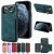 For iPhone 11 Pro Max Card Holder Ring Kickstand Case Green
