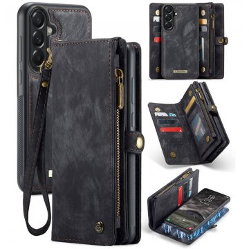 CaseMe Samsung Galaxy A57 2-in-1 Magnetic Wallet Case with Wrist Strap Black