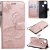 Google Pixel 4A 4G Embossed Butterfly Wallet Magnetic Stand Case Rose Gold