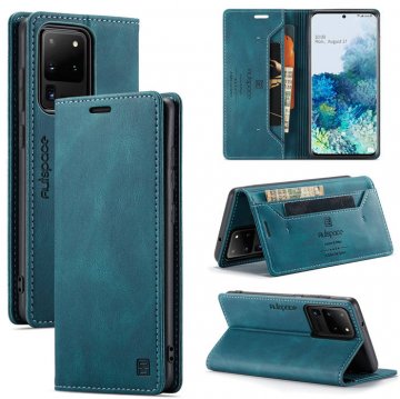 Autspace Samsung Galaxy S20 Ultra Wallet Kickstand Magnetic Case Blue