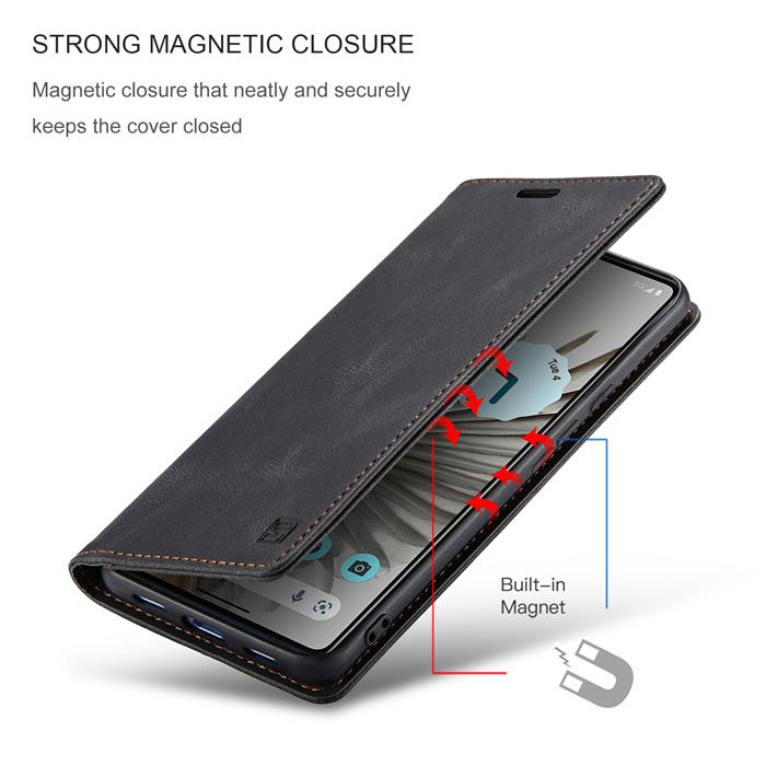 Autspace Google Pixel 7 Pro RFID Blocking Wallet Kickstand Magnetic Case