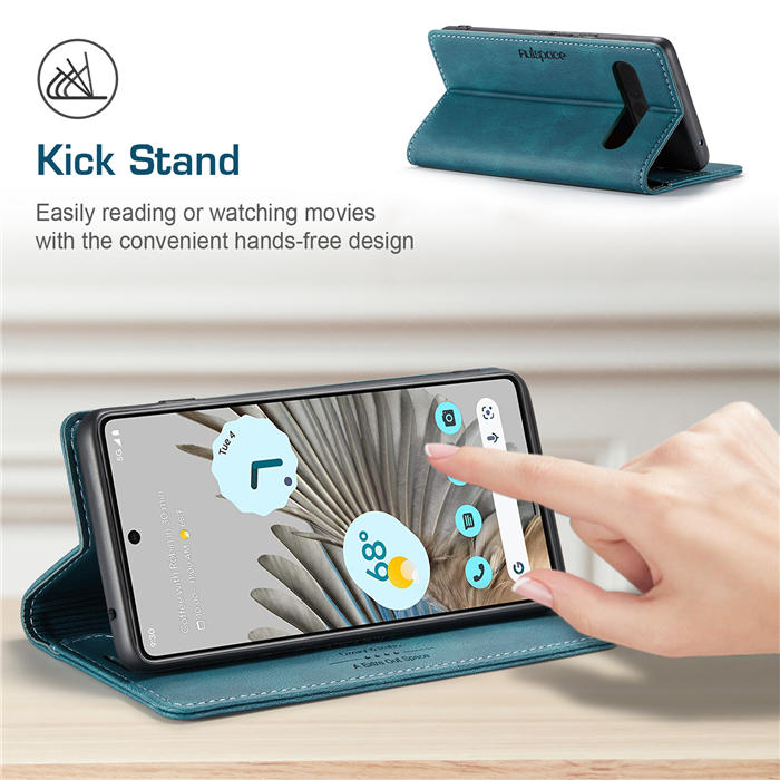 Autspace Google Pixel 7 Pro RFID Blocking Wallet Kickstand Magnetic Case