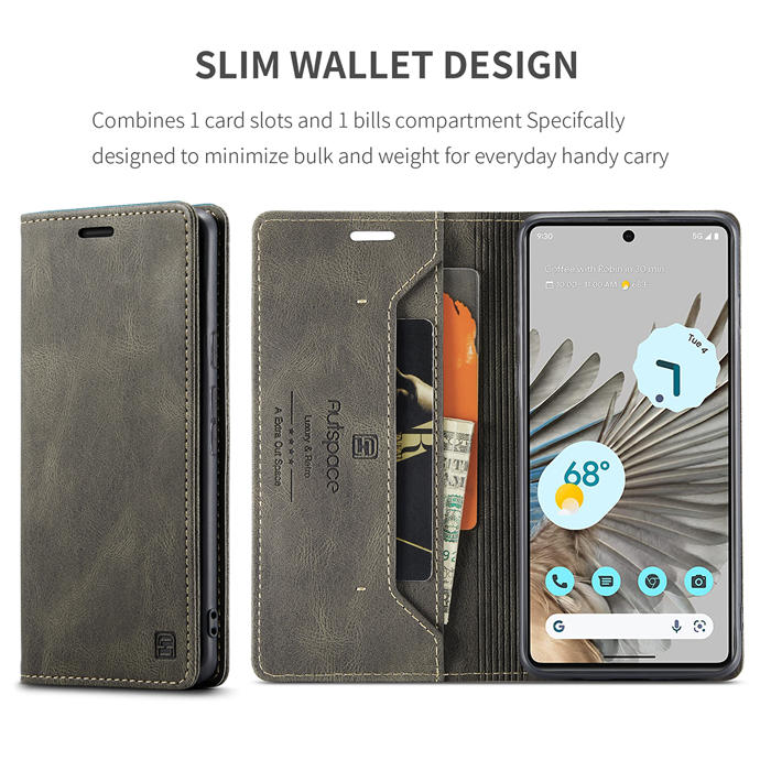 Autspace Google Pixel 7 Pro RFID Blocking Wallet Kickstand Magnetic Case