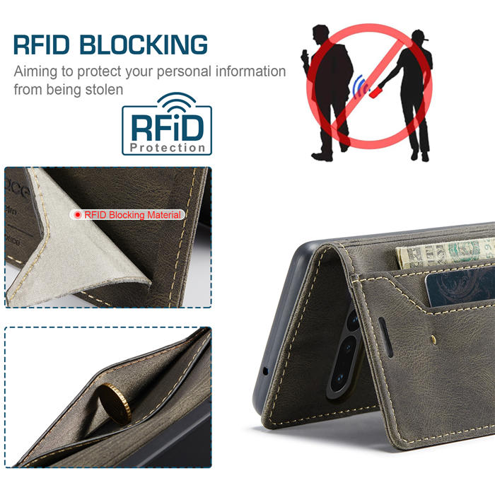 Autspace Google Pixel 7 Pro RFID Blocking Wallet Kickstand Magnetic Case