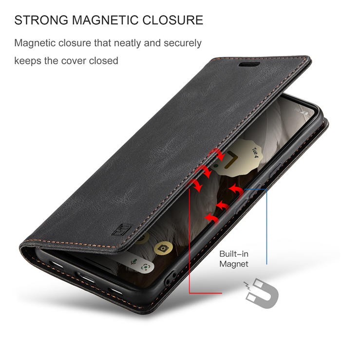 Autspace Google Pixel 7 RFID Blocking Wallet Kickstand Magnetic Case