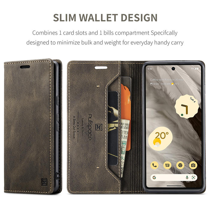 Autspace Google Pixel 7 RFID Blocking Wallet Kickstand Magnetic Case