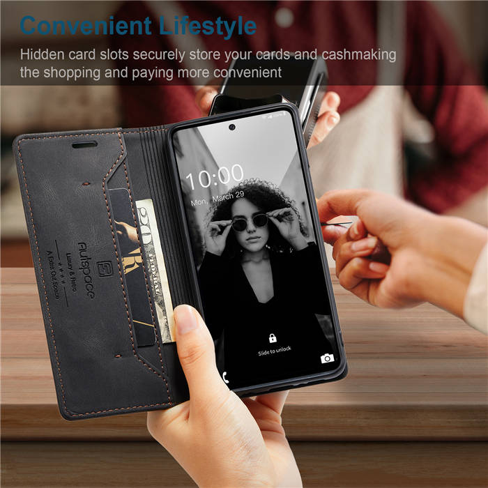 Autspace Samsung Galaxy A52 5G Wallet Magnetic Case Black