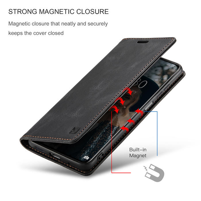 Autspace Xiaomi 12/12X RFID Blocking Wallet Kickstand Magnetic Case