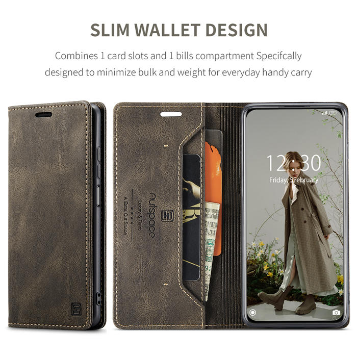 Autspace Xiaomi 12/12X RFID Blocking Wallet Kickstand Magnetic Case
