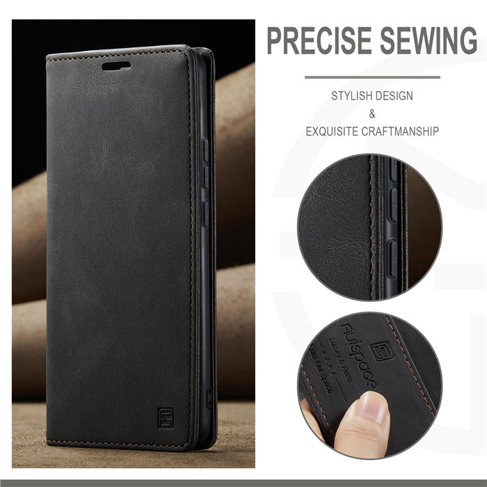 Autspace Xiaomi 12 Lite RFID Blocking Wallet Kickstand Magnetic Case
