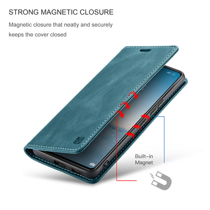 Autspace Xiaomi 12 Lite RFID Blocking Wallet Kickstand Magnetic Case