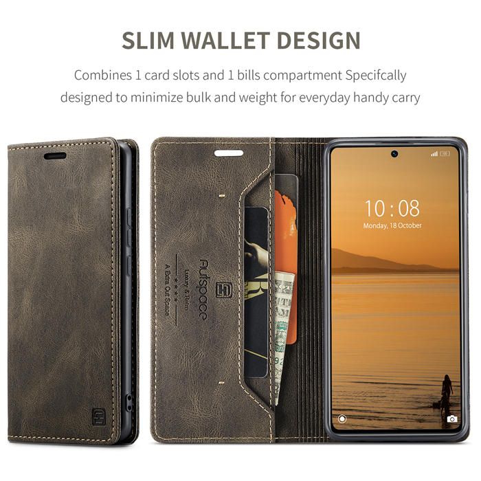 Autspace Xiaomi 12 Lite RFID Blocking Wallet Kickstand Magnetic Case