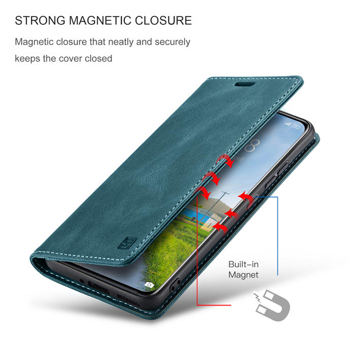 Autspace Xiaomi 12 Pro RFID Blocking Wallet Kickstand Magnetic Case