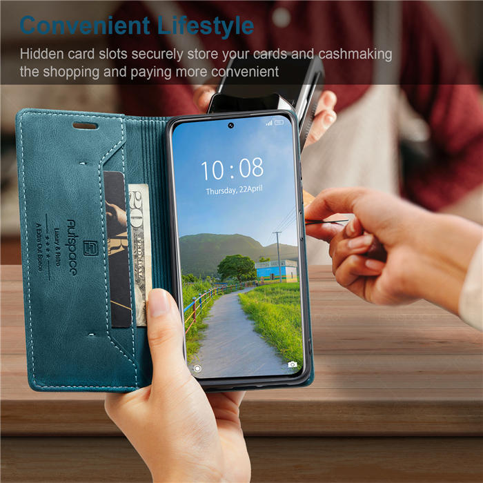 Autspace Xiaomi 12 Pro RFID Blocking Wallet Kickstand Magnetic Case