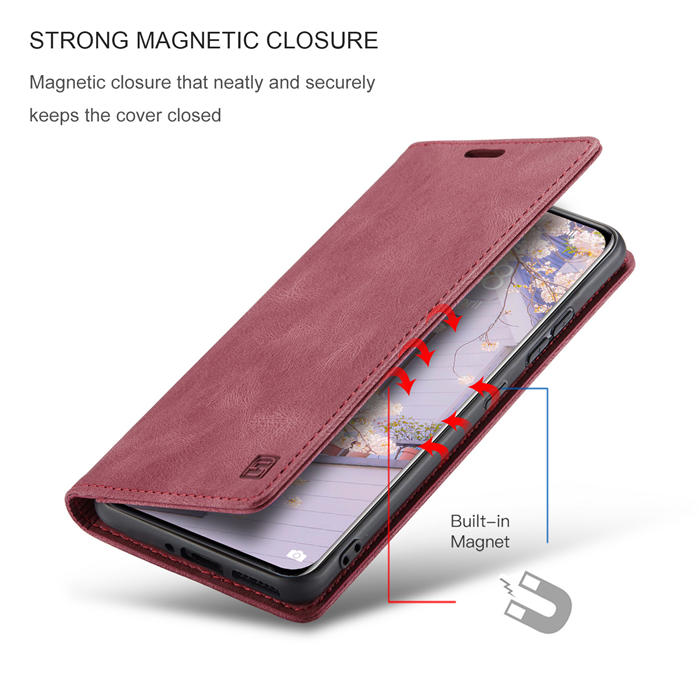 Autspace Xiaomi 12 Pro RFID Blocking Wallet Kickstand Magnetic Case