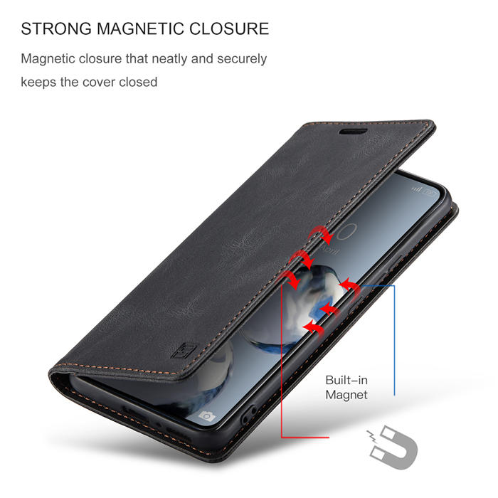 Autspace Xiaomi 12T/12T Pro RFID Blocking Wallet Kickstand Magnetic Case