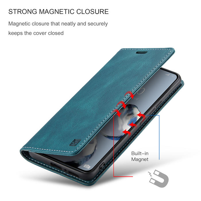 Autspace Xiaomi 12T/12T Pro RFID Blocking Wallet Kickstand Magnetic Case