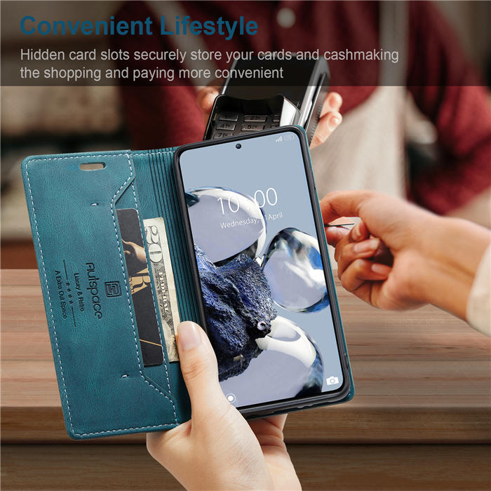 Autspace Xiaomi 12T/12T Pro RFID Blocking Wallet Kickstand Magnetic Case