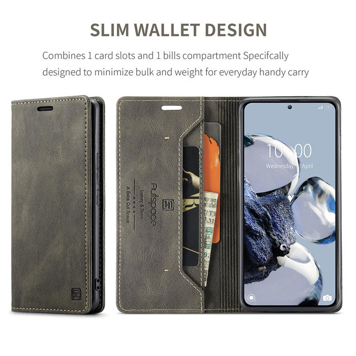 Autspace Xiaomi 12T/12T Pro RFID Blocking Wallet Kickstand Magnetic Case