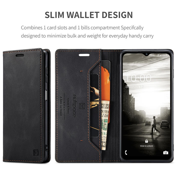 Autspace Samsung Galaxy A14 5G RFID Blocking Wallet Kickstand Magnetic Case