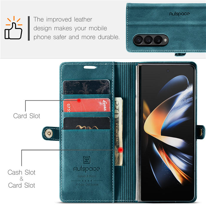 AutSpace Samsung Galaxy Z Fold4 Wallet KiskStand Case